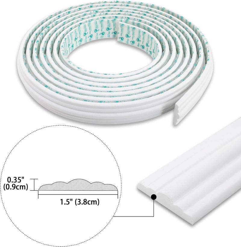 Trimold 118" x 1.5" Lightweight Peel and Stick Chair Rail Molding, Flexible Accent Wall Trim for Home Decoration & Protection - Image 2